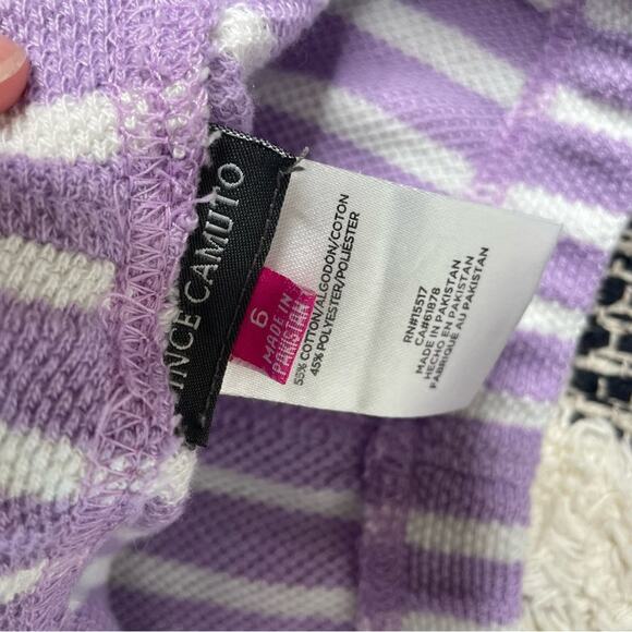 Vince Camuto Lavender and White Striped Knit Set girls size 6 - Picture 2 of 4